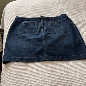 Talbots Dark Blue A-Line Denim Skirt